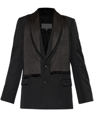 Maison Margiela Blazer With Decoratively Sewn-In Shawl - Black