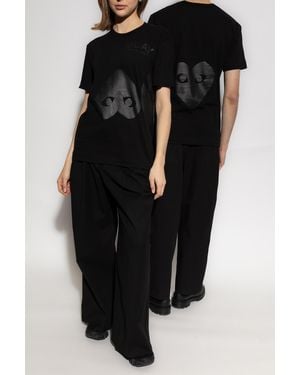 COMME DES GARÇONS PLAY T-Shirt With Printed Logo - Black