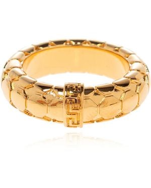 Versace Ring With A Distinctive Greek Pattern - Metallic