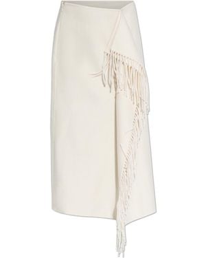 Rohe Wool Skirt With Fringes - White