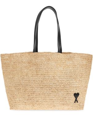 Ami Paris Shopper Bag 'Ami De Coeur' - Natural