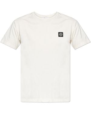 Stone Island T-Shirt With Logo Patch - White