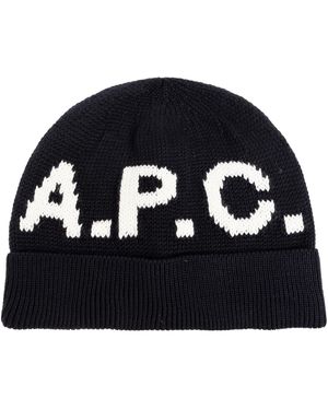 A.P.C. Cap With Logo - Black