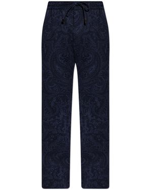 Etro Patterned Pleated Trousers - Blue