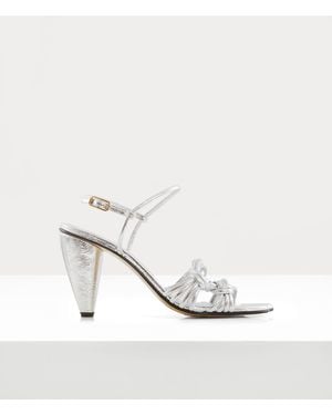 Vivienne Westwood Rumba Sandal Metallic Crinkle Silver 3-36 Women - White