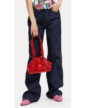 Vivienne Westwood Archive Chain Handbag Patent Croc Red-enamel-orb - Blue