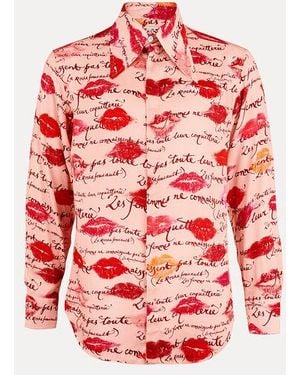 Vivienne Westwood Tuxedo Shirt Printed Raso Twill - Red