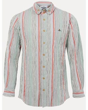 Vivienne Westwood Two Button Krall Shirt Smocked Shirting - Grey