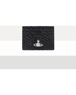 Vivienne Westwood Flat Card Holder Snake-Effect Leather - White