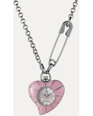 Vivienne Westwood Heart Pendant Watch Stainless Steel - Pink