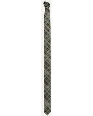 Vivienne Westwood Super Long Tie 8.5Cm Brick Tartan - White
