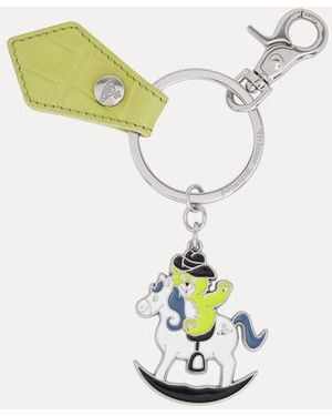 Vivienne Westwood Rocking Horse Teddy Keyring Metal - White