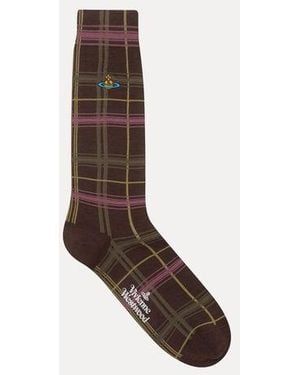 Vivienne Westwood Multicheck Sock Multicheck - Brown