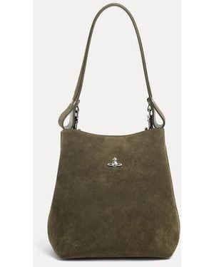 Vivienne Westwood Lottie Small Shoulder Bag Suede Leather - Natural
