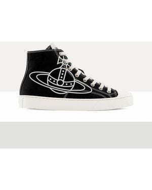 Vivienne Westwood High Top Canvas Plimsoll Cotton Canvas - Black