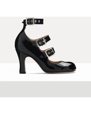 Vivienne Westwood Animal Toe Three-Strap Shoe Patent Leather - Black