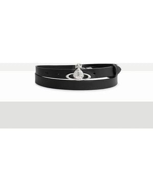 Vivienne Westwood Small Orb Buckle Belt Toledo Leather - White