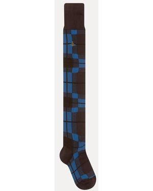 Vivienne Westwood Locharron Over The Knee Sock Locharran - Blue