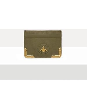 Vivienne Westwood Flat Orb Card Holder Aniline Leather - Green