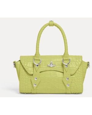 Vivienne Westwood Bettina Mini Crossbody Emboss Croc Leather - Yellow