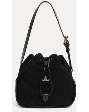 Vivienne Westwood Stacey Bucket Bag Mohair-Effect - Black