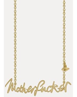 Vivienne Westwood Motherfucker Pendant Necklace Swarovski Crystals - White