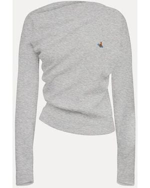Vivienne Westwood Ls Hebo Top Rib Jersey - Grey