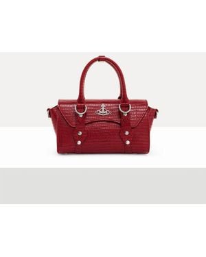 Vivienne Westwood Bettina Mini Crossbody Mini Croc-Embos Db - Red
