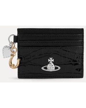 Vivienne Westwood Card Holder With Charms Emboss-Croc/Supple - Black