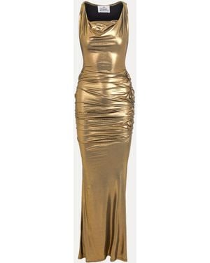 Vivienne Westwood Liz Jersey Dress Viscose / Elastane Gold Xs Women - Metallic