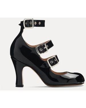 Vivienne Westwood Animal Toe Three-Strap Shoe Patent Leather - Black