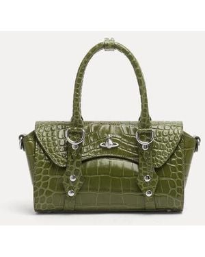 Vivienne Westwood Bettina Mini Crossbody Emboss Croc Leather - Green