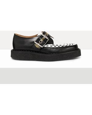 Vivienne Westwood Point Toe Monk Shoe Brush Leather/Veget - Black