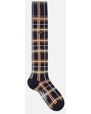 Vivienne Westwood Multicheck High Sock Multicheck - White