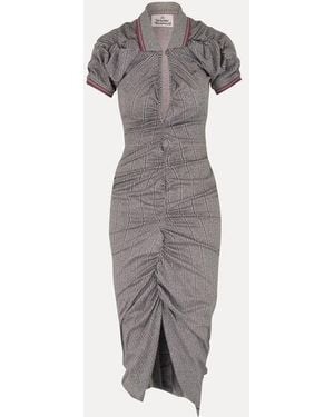 Vivienne Westwood Pulling Dress Piquet Stripes - Grey