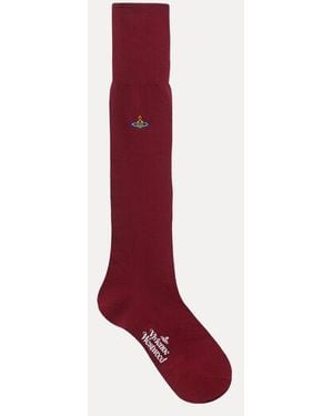 Vivienne Westwood Uni Colour High Sock Cotton - Red