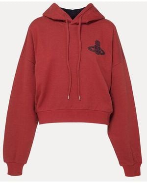Vivienne Westwood Cropped Box Hoodie For Effortless Style - Red