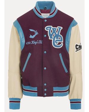 Vivienne Westwood Worlds End Letterman Jacket Leather - Blue