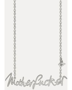 Vivienne Westwood Motherfucker Pendant Necklace - White