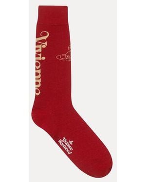 Vivienne Westwood Half Logo Sock Half Logo - Red