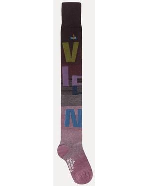 Vivienne Westwood Over The Knee Sock Logomania - Pink