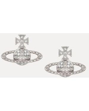 Vivienne Westwood Mayfair Bas Relief Earrings Preciosa Crystals - Natural