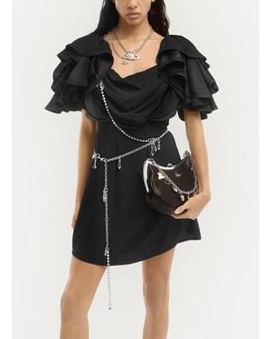 Vivienne Westwood Broken Chain Diamante Belt Metal - Black