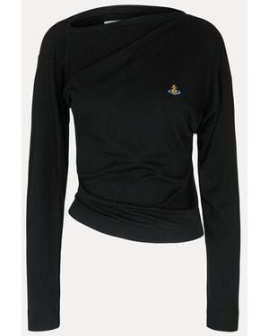 Vivienne Westwood Long Sleeve Hebo Top Rib Jersey - Black