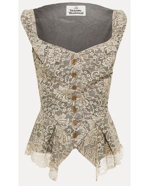 Vivienne Westwood Monday Vest Lace Jacq./Co. Silk - Natural