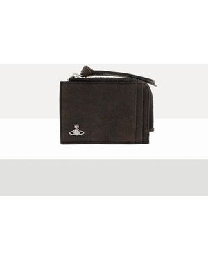 Vivienne Westwood Card Holder With Zip Leather - Black