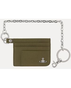 Vivienne Westwood Flat Chain Card Holder Faux Leather - White