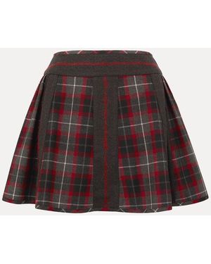 Vivienne Westwood Flared Mini Bell Skirt With Classic Tartan Pattern - Brown