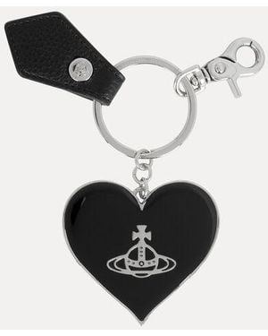 Vivienne Westwood Mirror Heart Orb Keyring Metal - Black