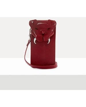 Vivienne Westwood Tiger Phone Bag Shiny Veget Tanned - Red